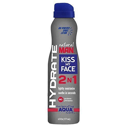 Kiss My Face Natural Man Body Lotion Spray, Invigorating Aqua, 6 Fluid Ounce - $9.46