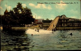 New York 1910 Postcard Chautauqua Lake, Toboggan Slide Celeron Park bk50 - £4.67 GBP