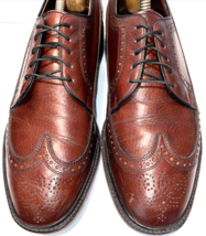 VTG Wingtip Shoes Sears Pebbled Brown Derby Brogue Easy Flex 70127 USA Mens 8 D - £55.32 GBP