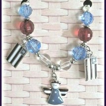 Longaberger Basket Tie On Flag Charms And Beads Americana 4th Of July New - £11.01 GBP
