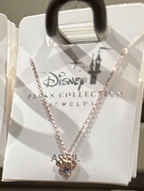 Disney Parks Minnie Mouse Faux Crystal April Birthstone Necklace Gold Color NEW