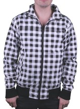 Iron Fist Mens Black White Buffalo Checker Flying Fortress Zip Up Jacket... - £56.12 GBP