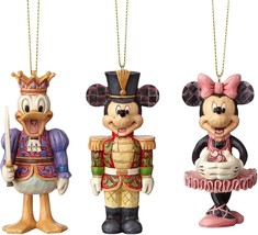Jim Shore Enesco Mickey Minnie &amp; Donald Duck Nutcracker Ornament Set of ... - $1,823.05 MXN