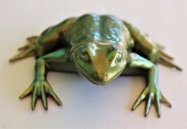 Green gold frog, color changing resin toad - $16.00