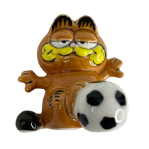 Garfield Soccer Ball Vintage Ceramic 2.5&quot; x 2&quot; - £15.02 GBP