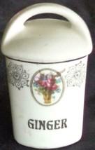 Antique Porcelain Ginger Canister – Czechoslovakia – Very Old Spice Canister - $19.79