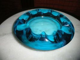 Adolph Matura Retro Sklo Onion , Czech ashtray light blue vintage glass 7" image 10