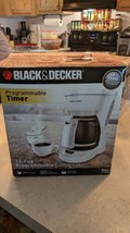 Black &amp; Decker Coffeemaker White CM1050W 12 Cup Programmable Clock Sneak-A-Cup - £54.74 GBP