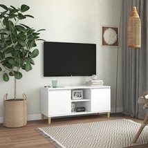 TV Cabinet with Solid Wood Legs White 103.5x35x50 cm - £35.46 GBP