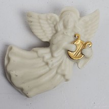 Vintage Lenox Statement Brooch Pin Angel w/ Harp 2&quot; - £10.06 GBP