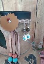 Earrings made from antler tips, Boho, Native American inspired, gift, bi... - $24.00