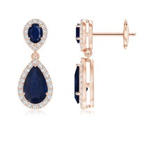 Authenticity Guarantee

ANGARA 2.71 Ct &amp; Pear Blue Sapphire Drop Earrings wit... - $1,521.52