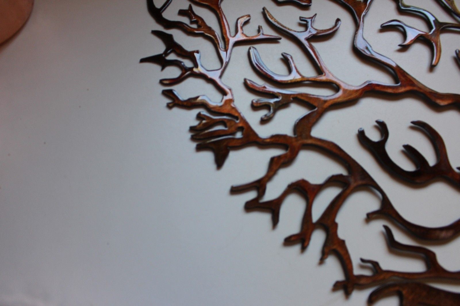 Living Tree Coral Branch Heart Metal Wall Art Decor Copper/Bronze 20" Item image 4