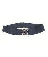 Vintage 30s 40s Rockabilly Stretch Rope Clasp Belt Waist Wrap Navy Blue ... - $29.65