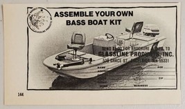 1978 Print Ad Assemble Bass Boat Kits Glassline Products Excelsior,Minnesota - $9.88