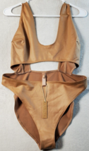 Skims Bodysuit Womens Size XL Brown Polyester Sleeveless Round Neck Open... - $35.17
