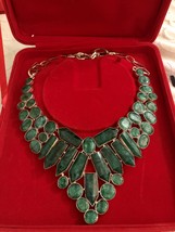 Sterling Silver Emerald Drape Necklace  - £120.25 GBP