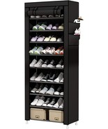 Shoe Shelf Storage Organizer, 9 Tier, Dustproof, By Udear In Black. - £32.24 GBP