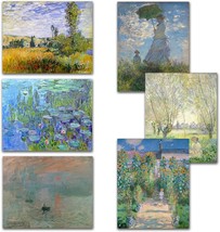 Goipwss Monet Wall Art Aesthetic Posters Water Lilies Claude Monet Prints Famous - £33.02 GBP