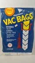 DVC brand 8 disposable vac bags to fit Eureka F &amp; G  upright vacuum open package - £5.44 GBP