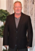 Geoffrey Beene Suit Coat 2 Button Jacket Blazer Black Pin Stripe 46R Lined - $34.99