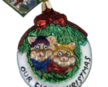 Old World Christmas Ornament Our First Christmas Mice 2 sided Gift Box - $10.04