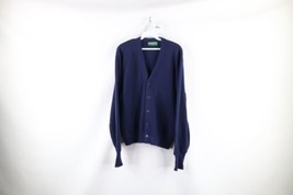 Vintage 70s Streetwear Mens Medium Blank Knit Button Cardigan Sweater Na... - £47.45 GBP