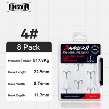 KINOM  3X  Steel Strong Treble Hooks Fishing Tackle Hook High Strength Accessori - £50.59 GBP