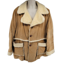 William Barry Shearling Style Corduroy Coat Size 46 XL Men&#39;s Beige - £71.63 GBP