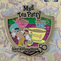 Disney Alice in Wonderland Mad Hatter Tea Party Attraction Crest LE 2000... - $25.74