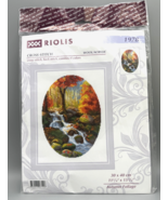Riolis Counted Cross Stitch Kit Autumn Foliage Fall Leaves 15.75" x 11.75" Vtg - $33.72 CAD