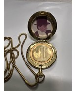 Locket Gold Tone Pendant With 26” Long Chain Vintage - $69.19 CAD