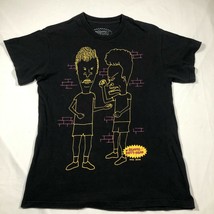 Beavis &amp; Butthead Shirt Size M Black Cartoon Sketch Outlines Characters Cotton - £11.68 GBP