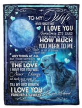 To My Wife Blanket Gift From Husband Fleece Sherpa Wolf Love Blankets For Xmas - £26.34 GBP+