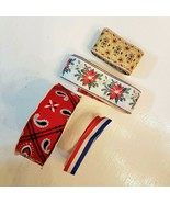 Satin Ribbon Trim Partial Spool LOT Sewing Craft Project Red Bandana Poi... - $92.53 MXN