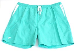 Teal Cove Bali Aqua &amp; White Brief Lined Swim Shorts Trunks Men&#39;s Size 2X... - $44.99