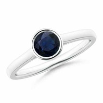 ANGARA Classic Round Blue Sapphire Solitaire Ring for Women in 14K Gold - £374.59 GBP