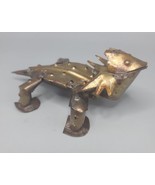 Vintage Mexican Folk Art Horned Toad Recycled Metal Frog Lizard Figurine... - £26.94 GBP