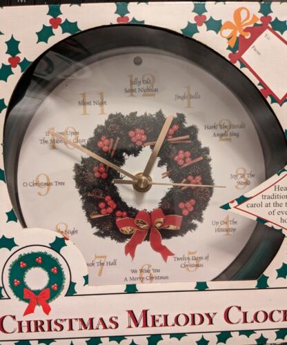 Christmas Wall Quartz Clock Feldstein XMAS-8000 12 Carols Light Sensor Working  - $24.75