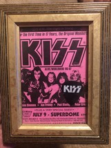 KISS Alive/Worldwide 5x7 FRAMED Tour Flyer Handbill 1996 GUITAR PICK Ace... - £15.65 GBP