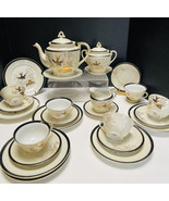 Chikaramachi Japan Tea Set Vintage Gold Gilt Bird of Paradise 25 Piece B... - $98.06