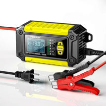 2-in-1 Car Motorcycle 12V Smart Battery Charger + 12V Battery Tester, Yellow - £31.44 GBP