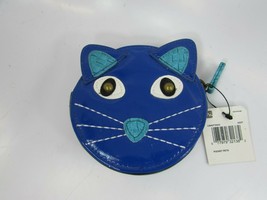 Mundi White Black Cat Zippered Coin Purse Kitten Kitty Wallet Blue 53426 - £15.56 GBP