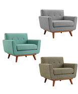 Classic Mid-Century Modern Tufted Club Chair Arms Lt Gray, Laguna Blue, ... - €613,57 EUR