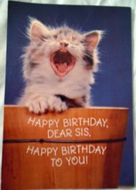 Vintage Hallmark Sister Kitten Meowing Birthday Card 1985 - £4.05 GBP