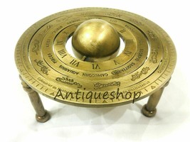 Nautical Antique Brass Armillary Middle Sphere Astrolabe Globe Table Top Decor - £28.84 GBP