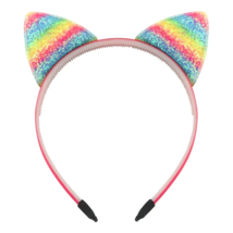 Women&#39;s Rainbow Cat Ears Headband - New - Hot Pink Band - $12.99