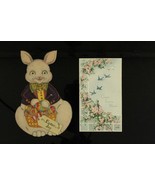Vintage Paper Easter Bunny Rabbit Greeting Cards Mechanical Brad Movement - £16.50 GBP