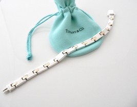 Tiffany &amp; Co 18K Gold Silver Link Rectangle Bar Bracelet Bangle Gift Pouch Love - £1,043.22 GBP