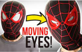 Spider-Man Miles Morales Mask Moving Eyes Chin Cosplay full helmet spiderman New - £37.36 GBP
